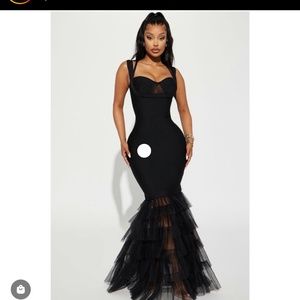 Elegant black tulle dress